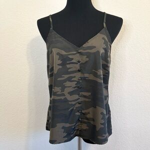 Sanctuary Anthropologie Army Green Camouflage Print Tank Top - S